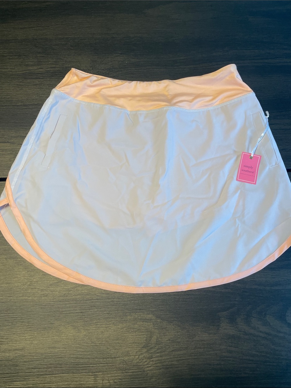 Simply Southern White Skort with Peach Trim
